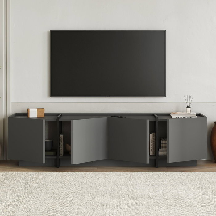 Nordure Soporte para TV Antracita y Negro